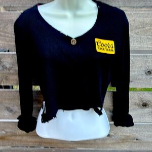 Women’s distressed thermal tee by “ jagged threads”